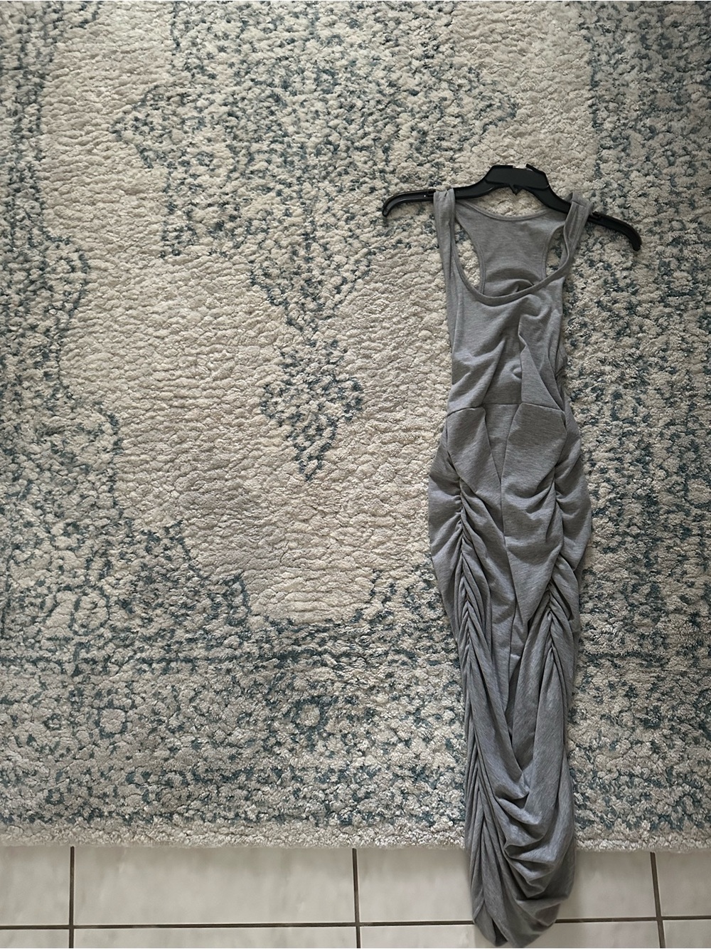 Sleek Grey Ruched Maxi Dress - Brand Unspecified